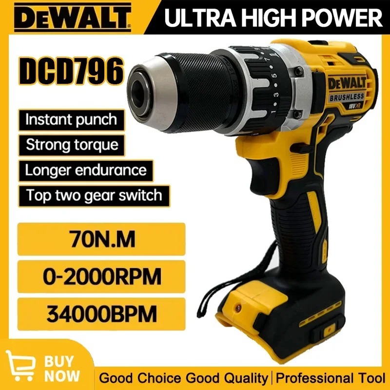 Woodworking Essential Tools - Dewalt DCD796 Cordless Brushless Impact Drill