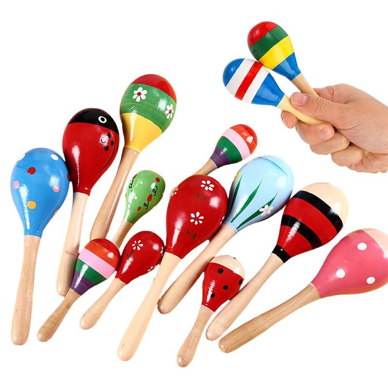 Woodworking School - 1/2pcs Colorful Wooden Maracas School Supplies