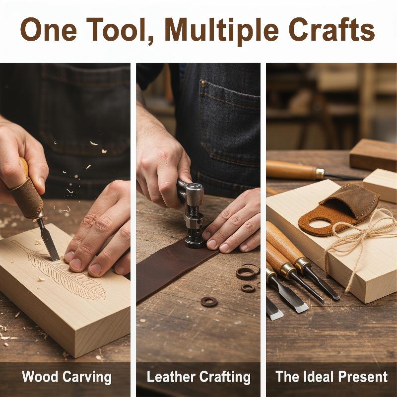 Woodworking Kitchen Projects - Cowhide Knife Sharpening Finger Guard Anti