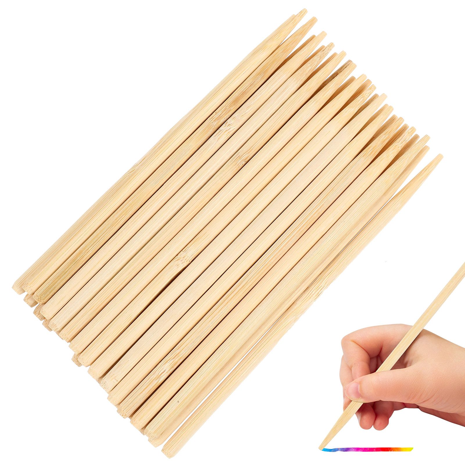 Woodworking For Beginners - 30pcs Scratch Bamboo Pens Wax Sticks