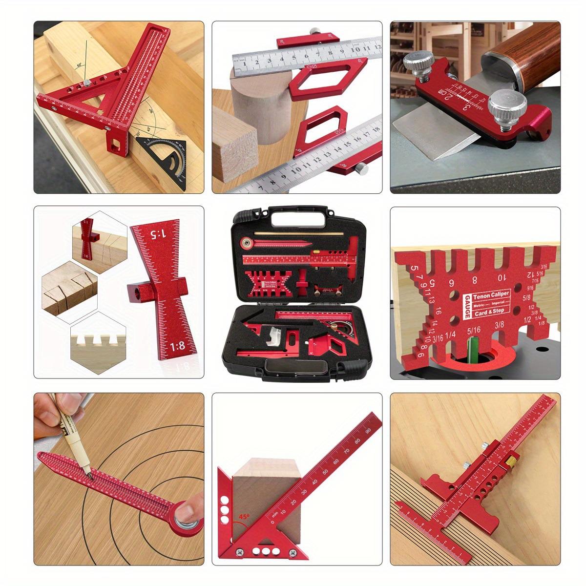 Woodworking Plans Free - 10-Piece Carpentry Measuring Tool Kit with