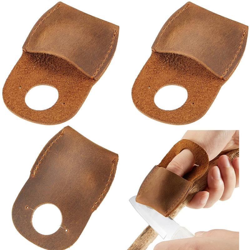 Woodworking Kitchen Projects - Cowhide Knife Sharpening Finger Guard Anti