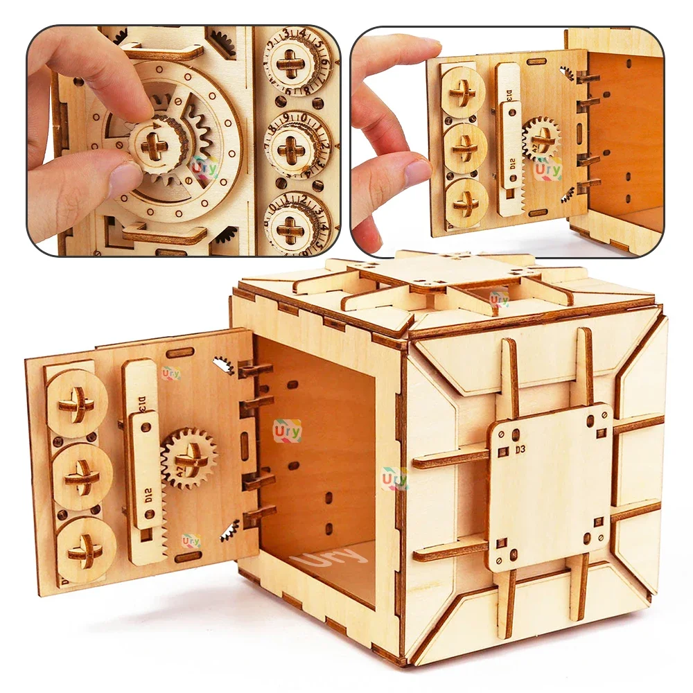 URY 3D Wooden Puzzle Password  - Woodworking Women 评论和价格