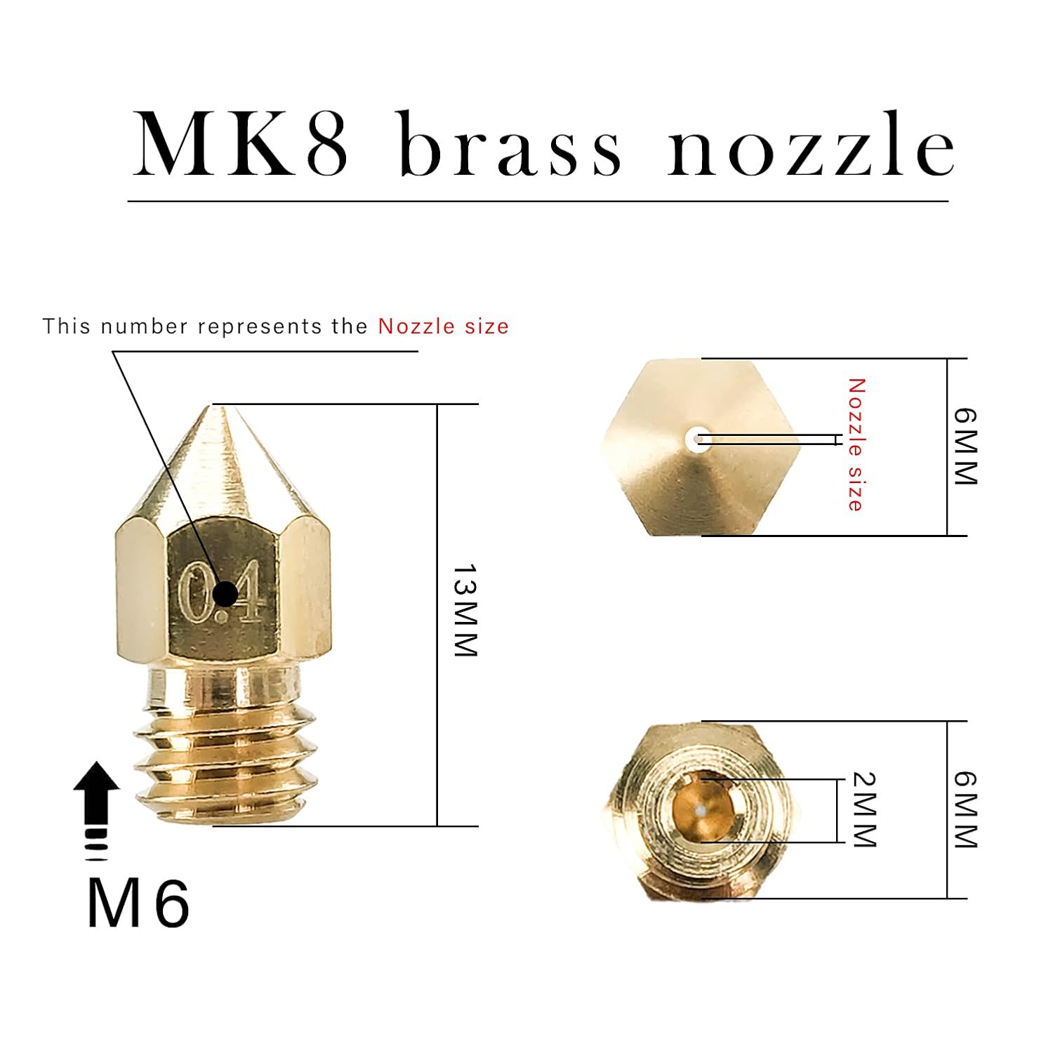 CREALITY 20 Pcs MK8 Brass Nozz - Creality Printer K1 评论和价格