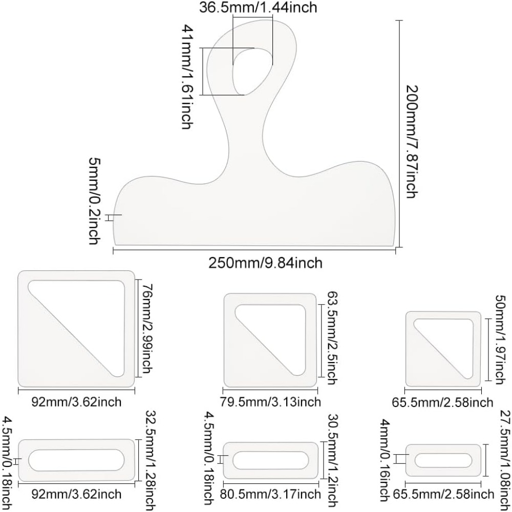7Pcs Charcuterie Template Acry - Woodworking Router Templates 评论和价格