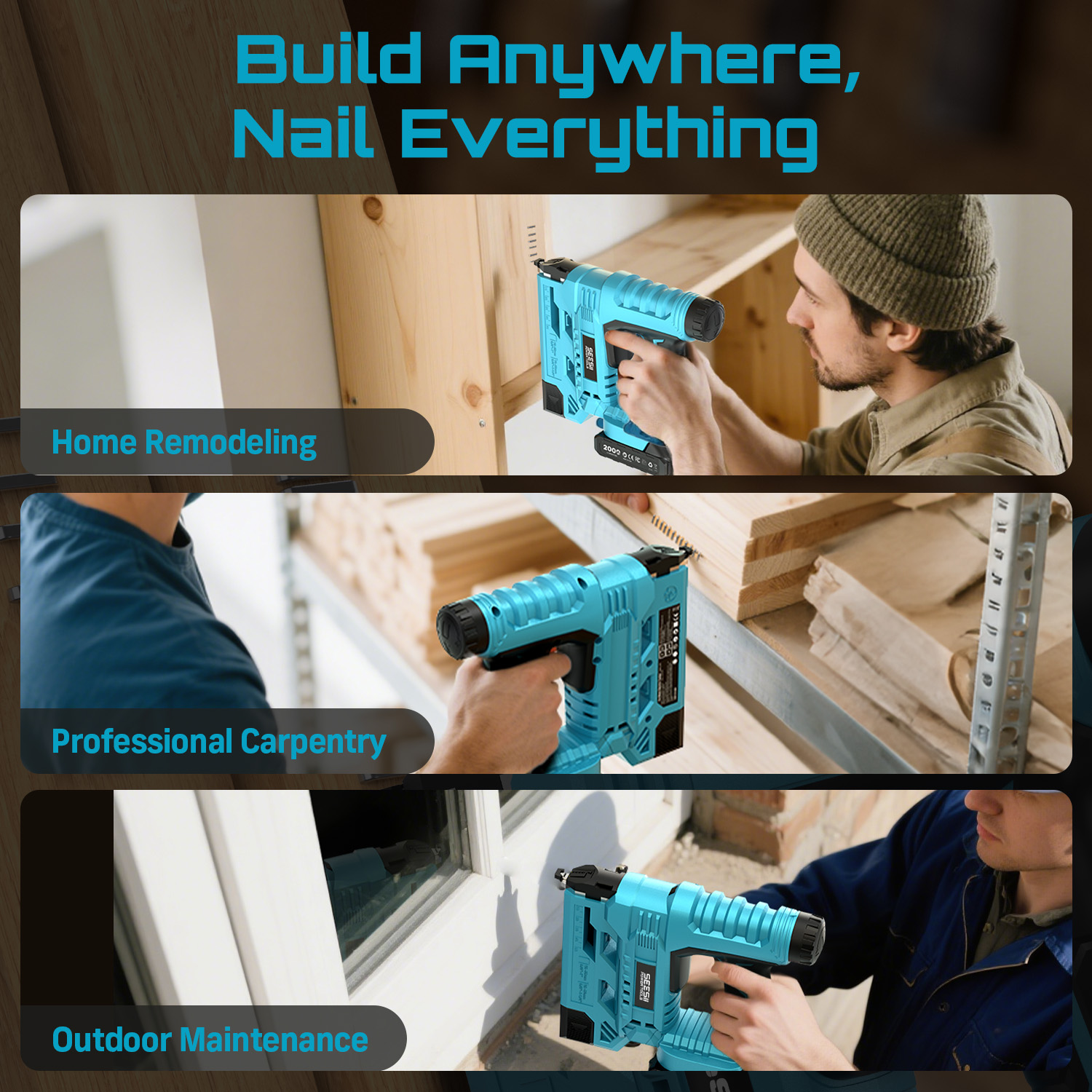 SEESII Electric Nail Gun Cordl - Woodworking Essential Tools 评论和价格