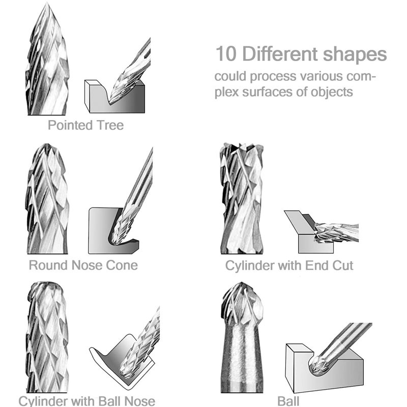 3mm Shank Tungsten Carbide Bur - Woodworking Files And Rasps 评论和价格
