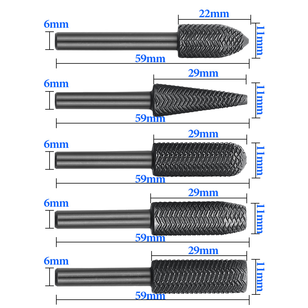 5Pcs Double Cut Rotary Rasp Fi - Woodworking Files And Rasps 评论和价格
