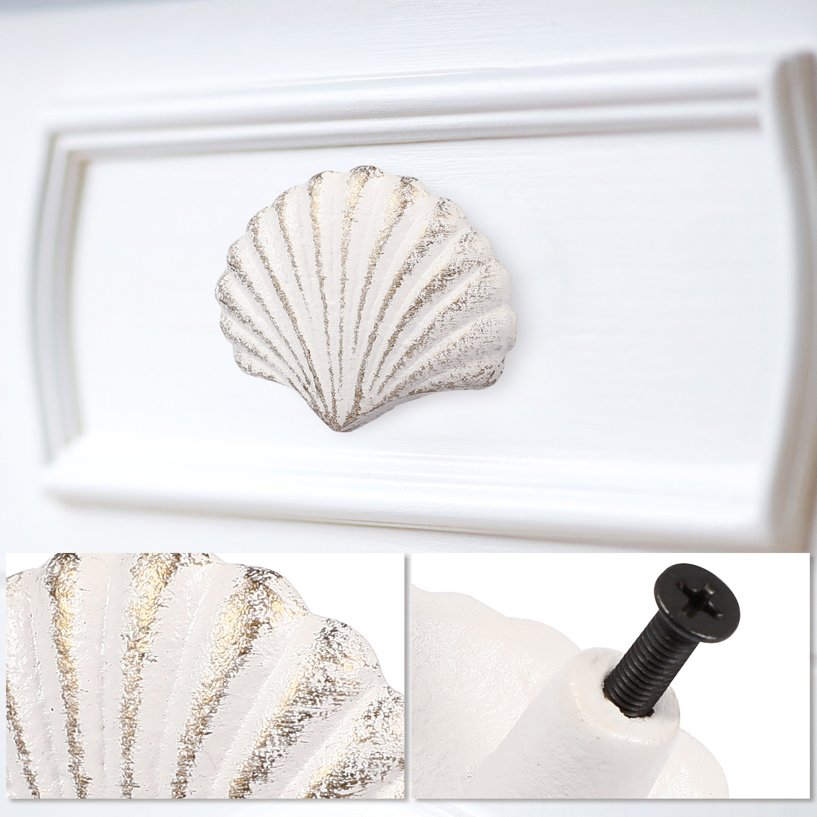2Pcs Ocean Inspired Shell Cabi - Woodworking Inspiration 评论和价格