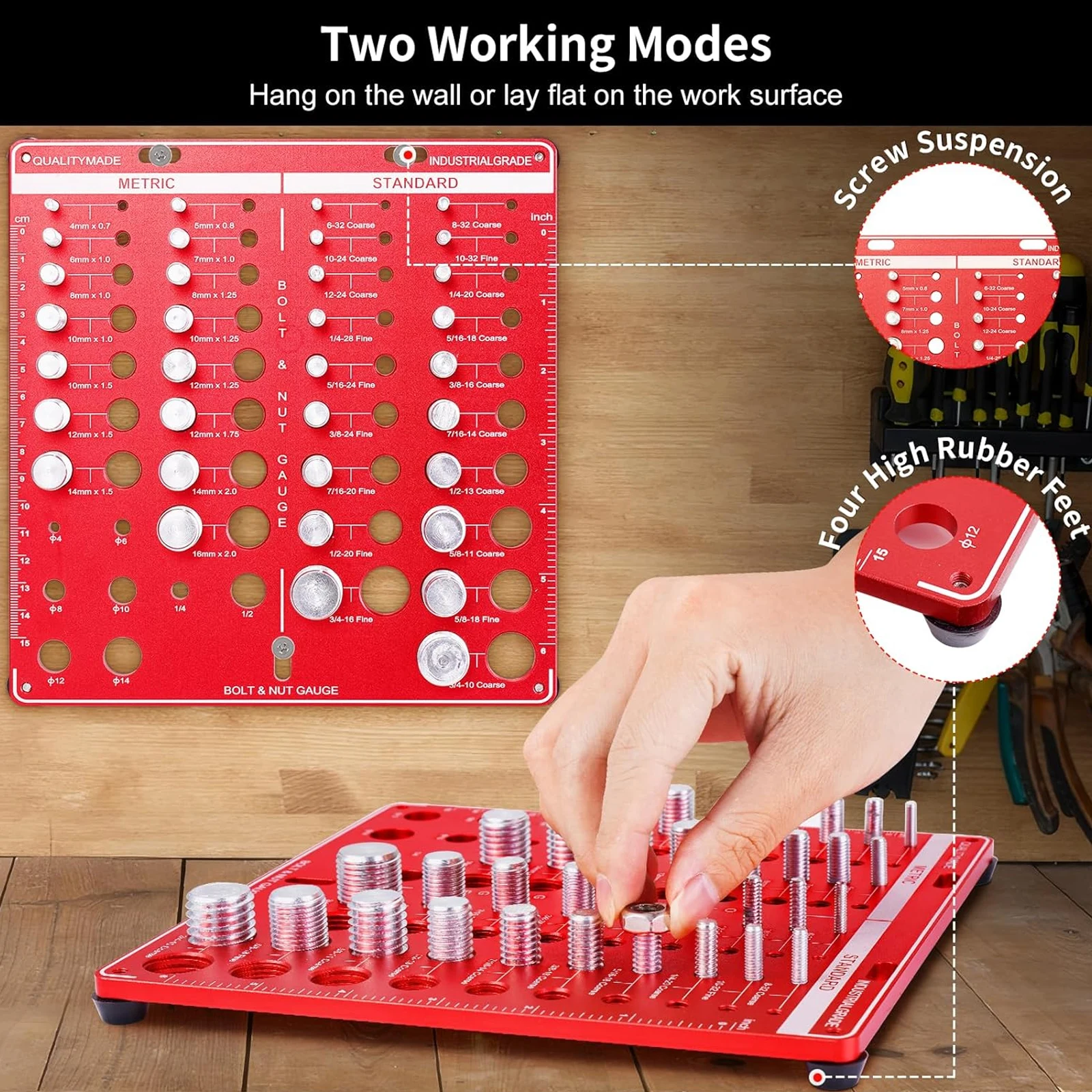Nut and Bolt Thread Gauge Set  - Woodworking Essential Tools 评论和价格