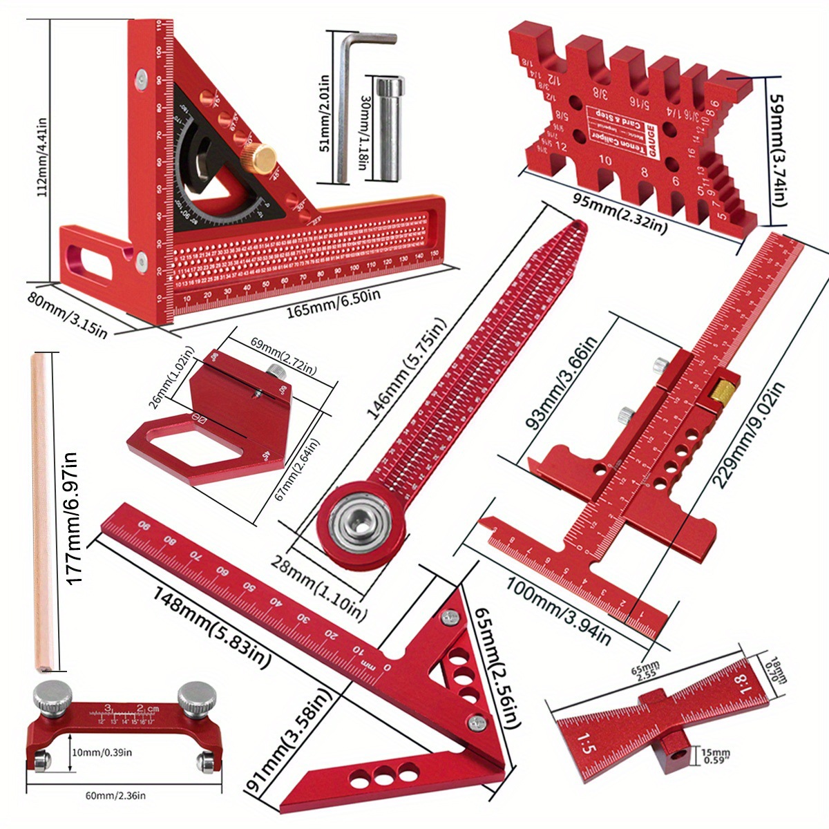 10-Piece Carpentry Measuring T - Woodworking Plans Free 评论和价格