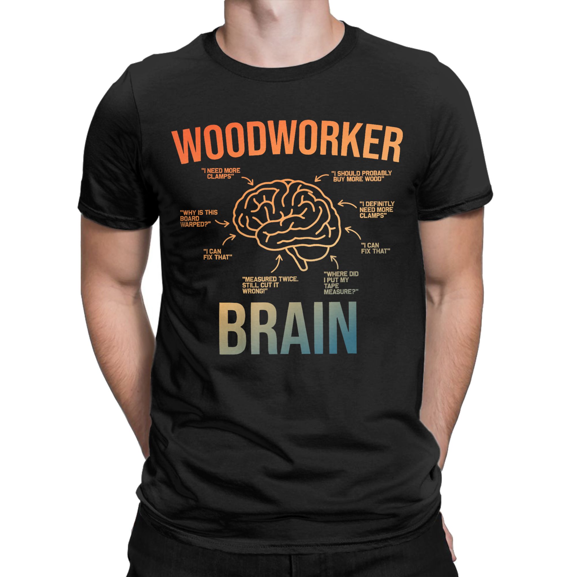 Men T-Shirt Woodworker Brain F - Woodworking Gift Ideas 评论和价格