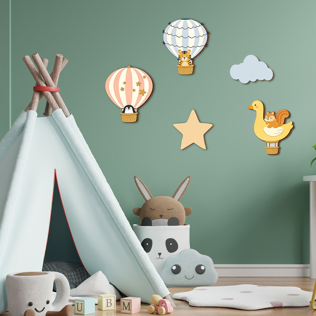 5Pcs Animal Hot Air Balloon Wo - Woodworking For Beginners 评论和价格
