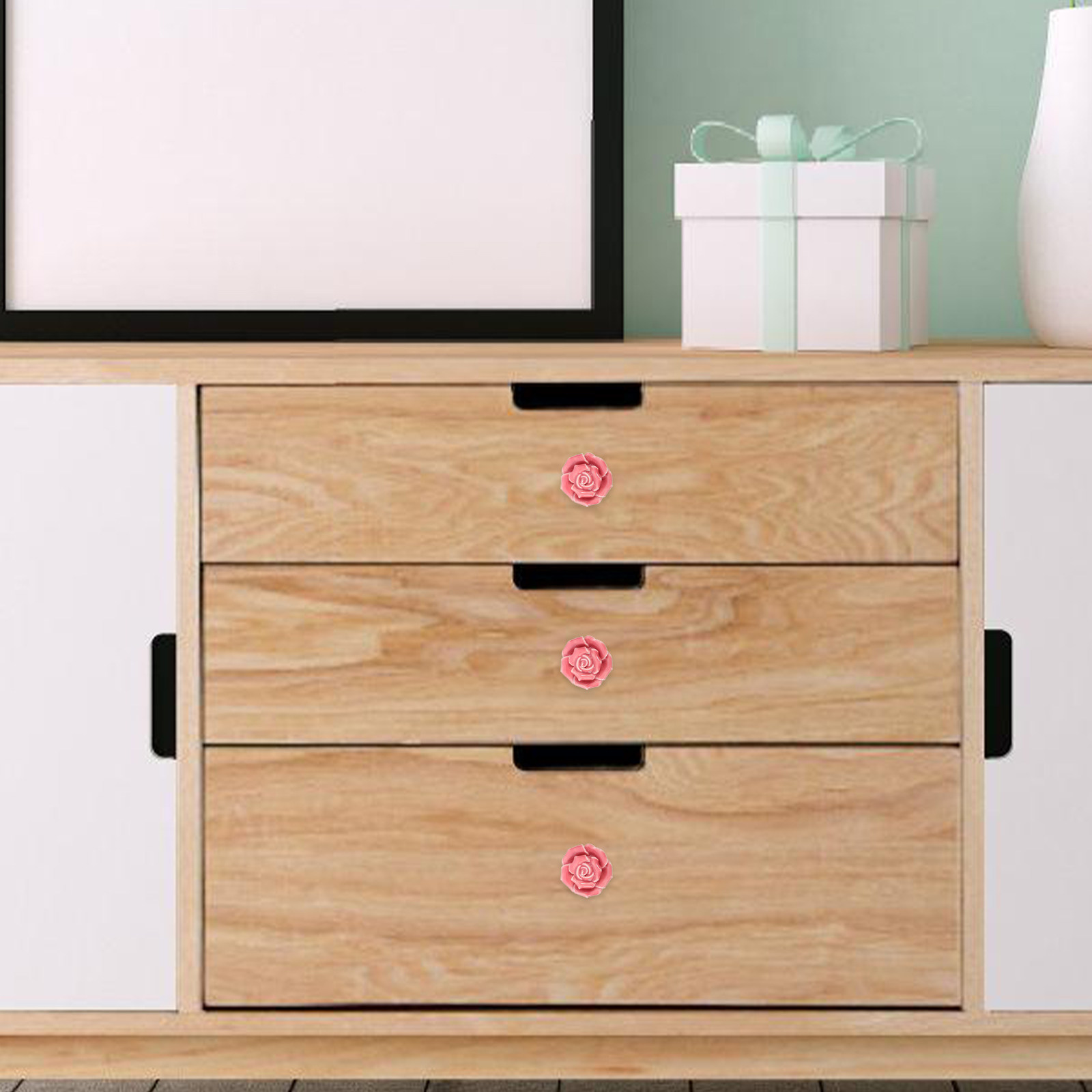 2Pcs Rose Inspired Ceramic Kno - Woodworking Inspiration 评论和价格